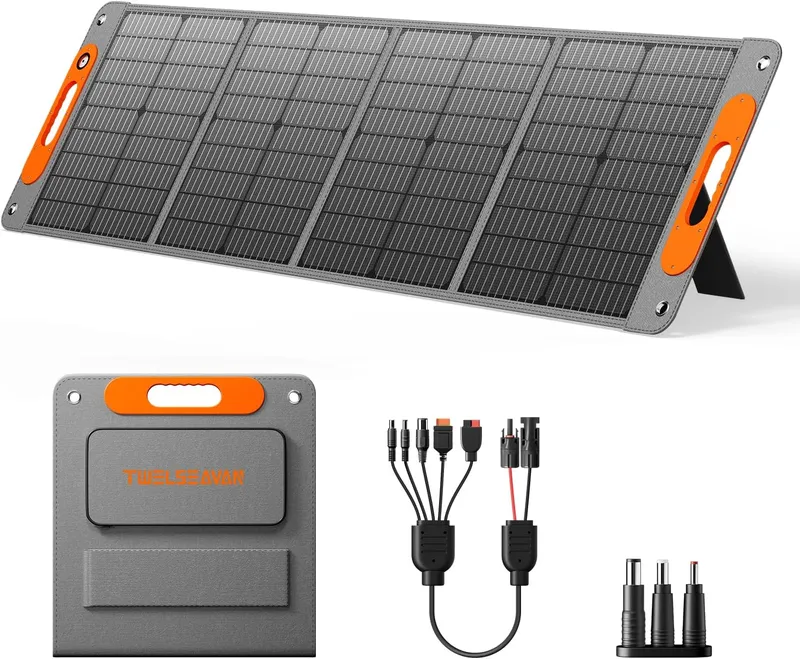 TWELSEAVAN 120W Portable Solar Panel for Power Station
