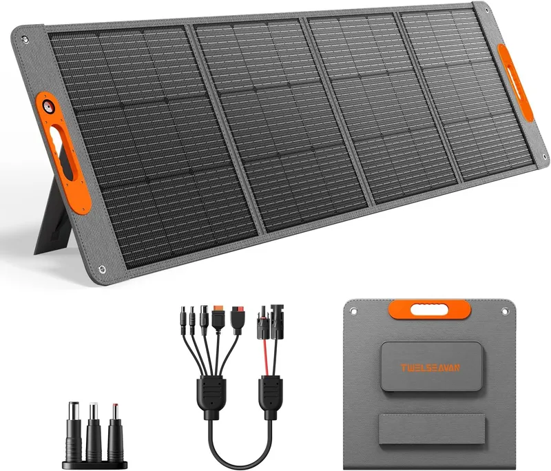 TWELSEAVAN 200W Portable Solar Panel for Power Station